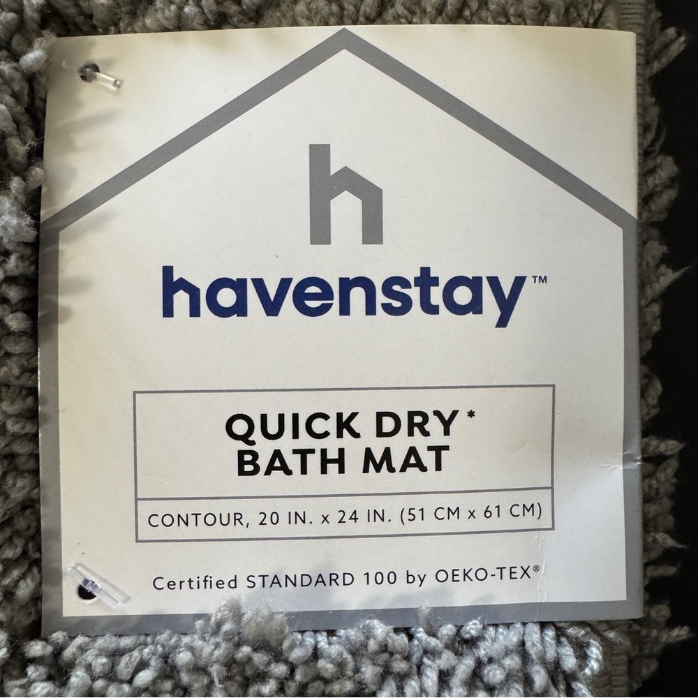 Havenstay Plush Quick-Dry Bath Mat in Light Gray - Picture 2 of 3